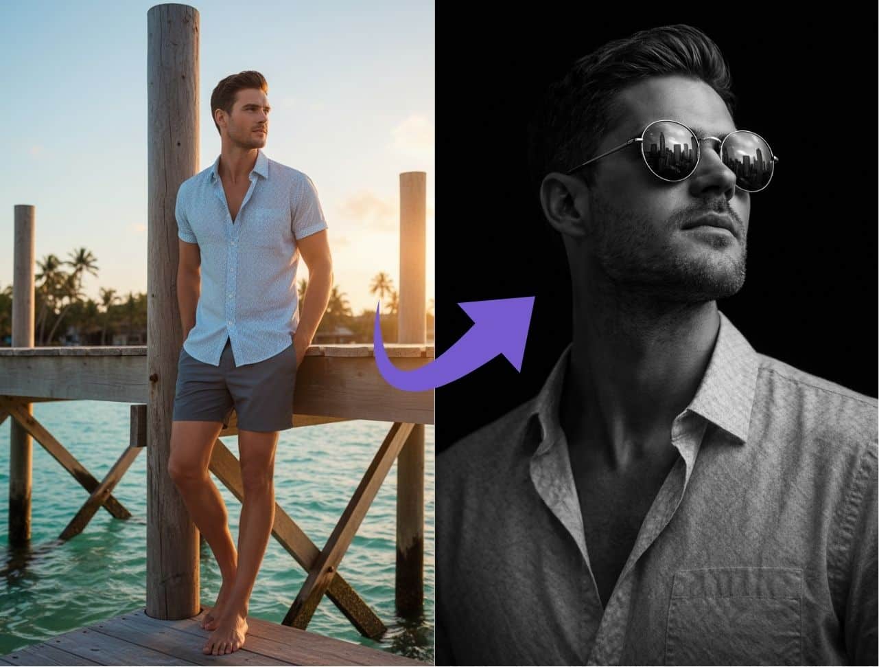 ChatGPT Prompt to Edit Photo Copy Paste Dramatic Black and White Portrait Edition